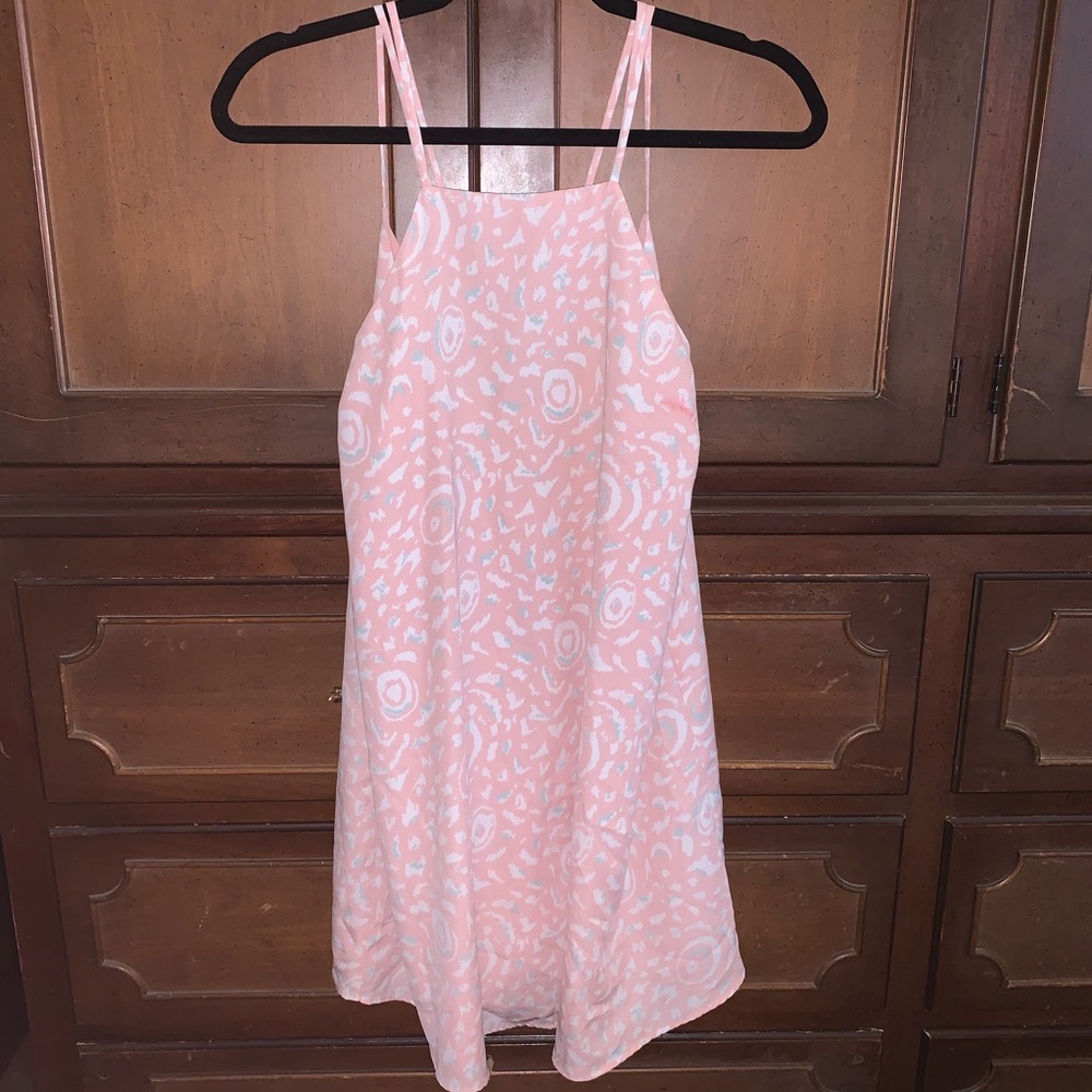 Paisley printed preppy pink summer dress